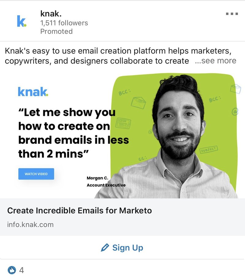 LinkedIn Ad Examples: Knak