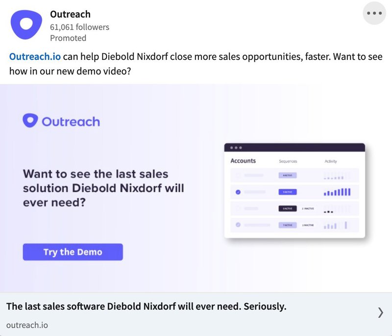 B2B LinkedIn Ad Examples: Outreach