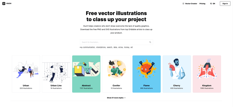Landing page illustrations