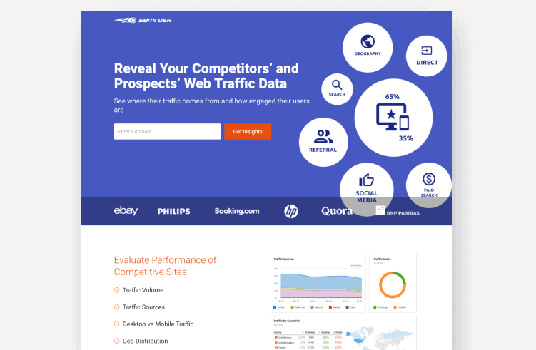 design effective landing page semrush